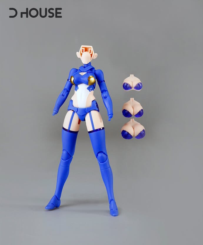 D House 1/12 Plain Figure Model Kit for Mecha Girl Blue Version