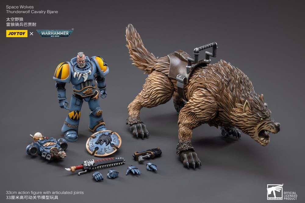 Warhammer 40K Space Wolves Thunderwolf Cavalry Bjane 1/18 Scale Figure (Reissue)