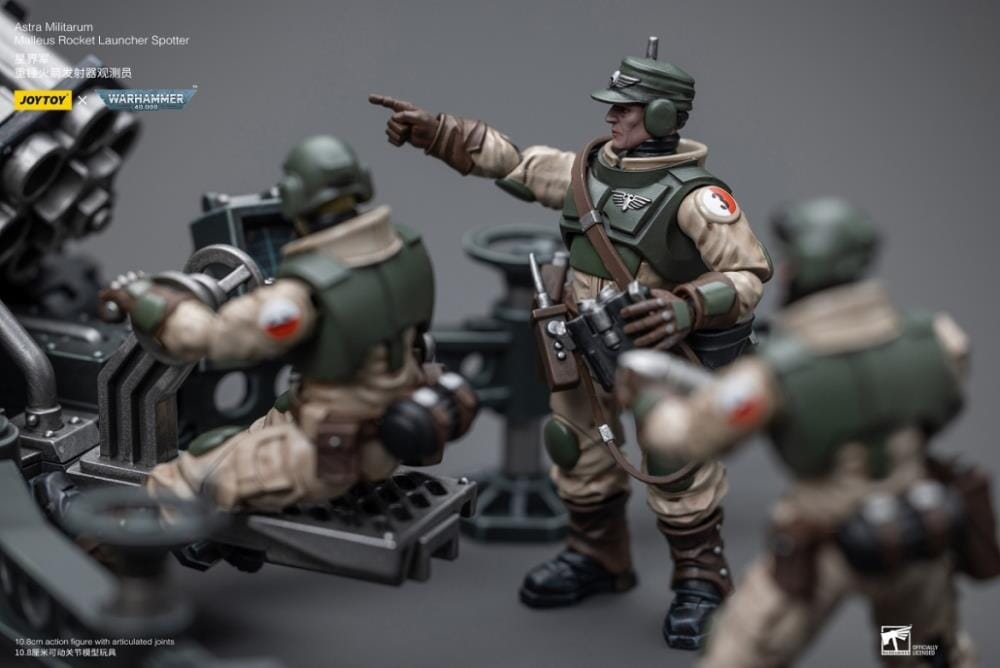 Warhammer 40K Astra Militarum Ordnance Brigade Team with Malleus Rocket Launcher 1/18 Scale Set