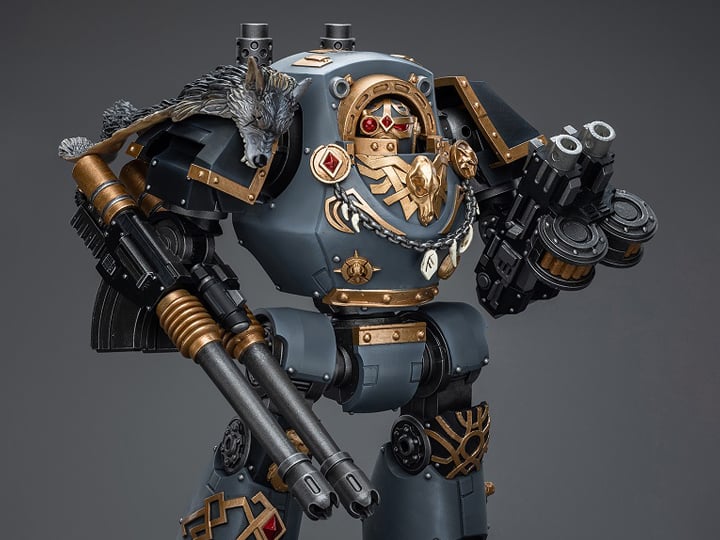 Warhammer 40K Space Wolves Contemptor Dreadnought with Gravis Bolt Cannon 1/18 Scale Action Figure