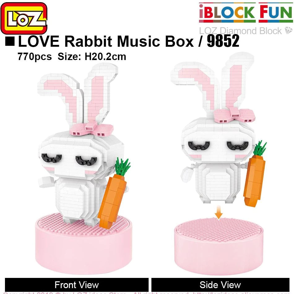 LOZ Music Box 9852 Love Rabbit Music Box