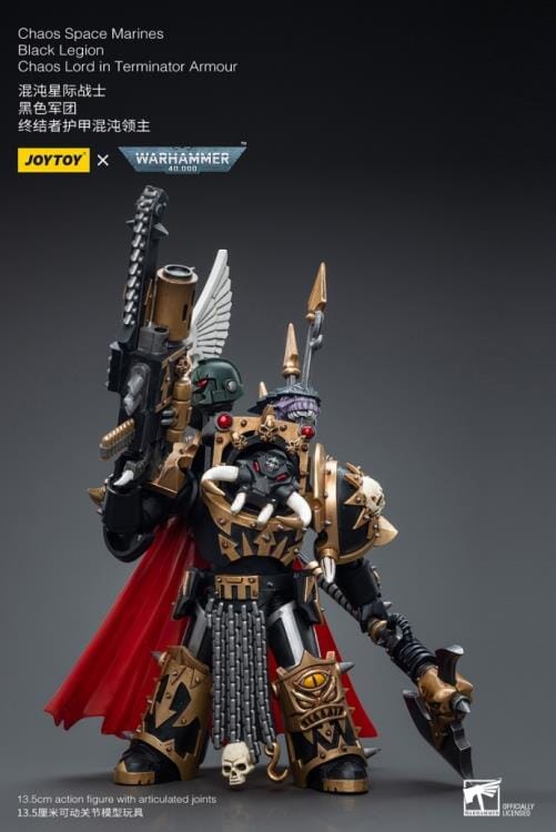 Warhammer 40K Chaos Space Marines Black Legion Chaos Lord in Terminator Armor 1/18 Scale Figure