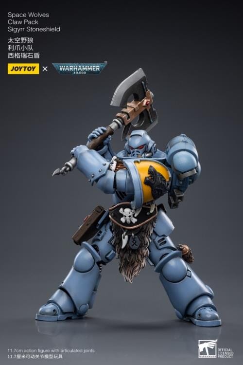 Warhammer 40K Space Wolves Claw Pack Sigyrr Stoneshield 1/18 Scale Figure (Reissue)