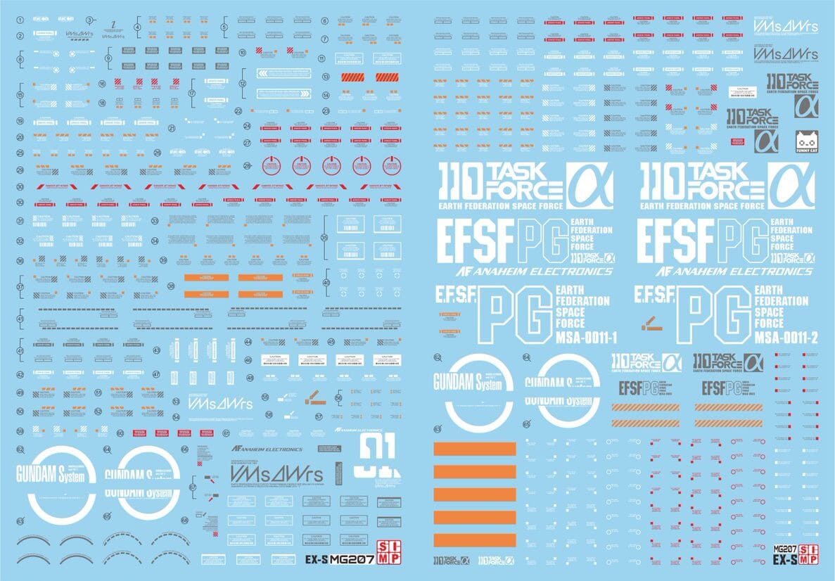 E64 MG Ex-S / S Water Decal Sheet