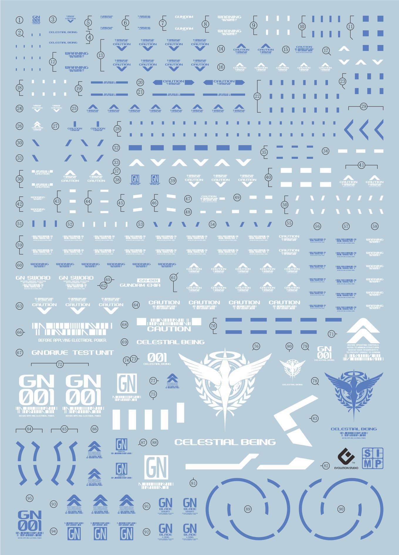 D10 PG Exia Gundam Water Slide Decal