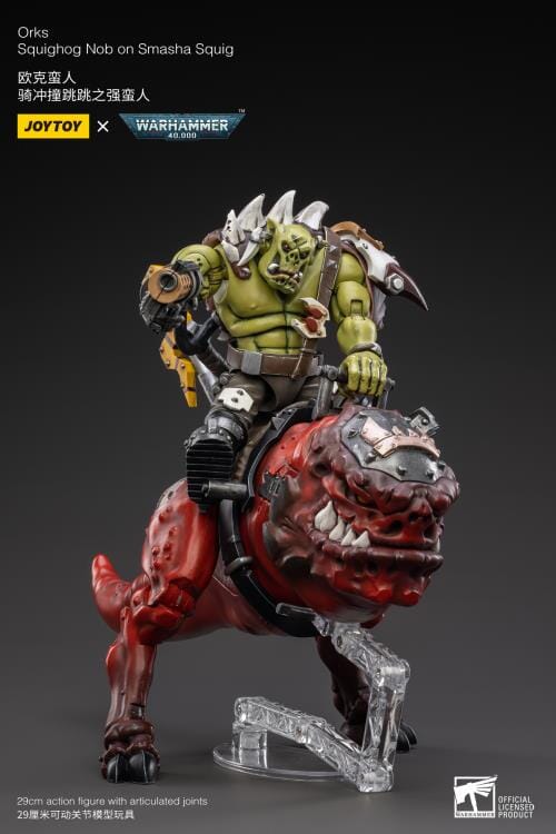 Warhammer 40K Orks Squighog Nob On Smasha Squig 1/18 Scale Figure Set