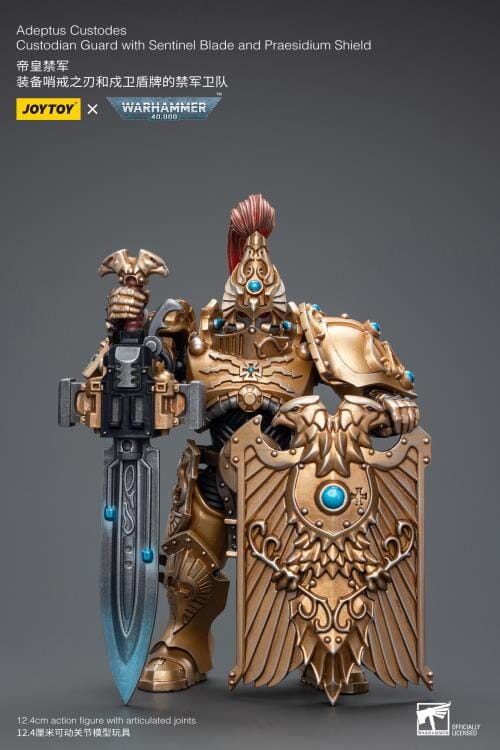 Warhammer 40K Adeptus Custodes Custodian Guard with Sentinel Blade and Praesidium Shield 1/18 Scale Figure