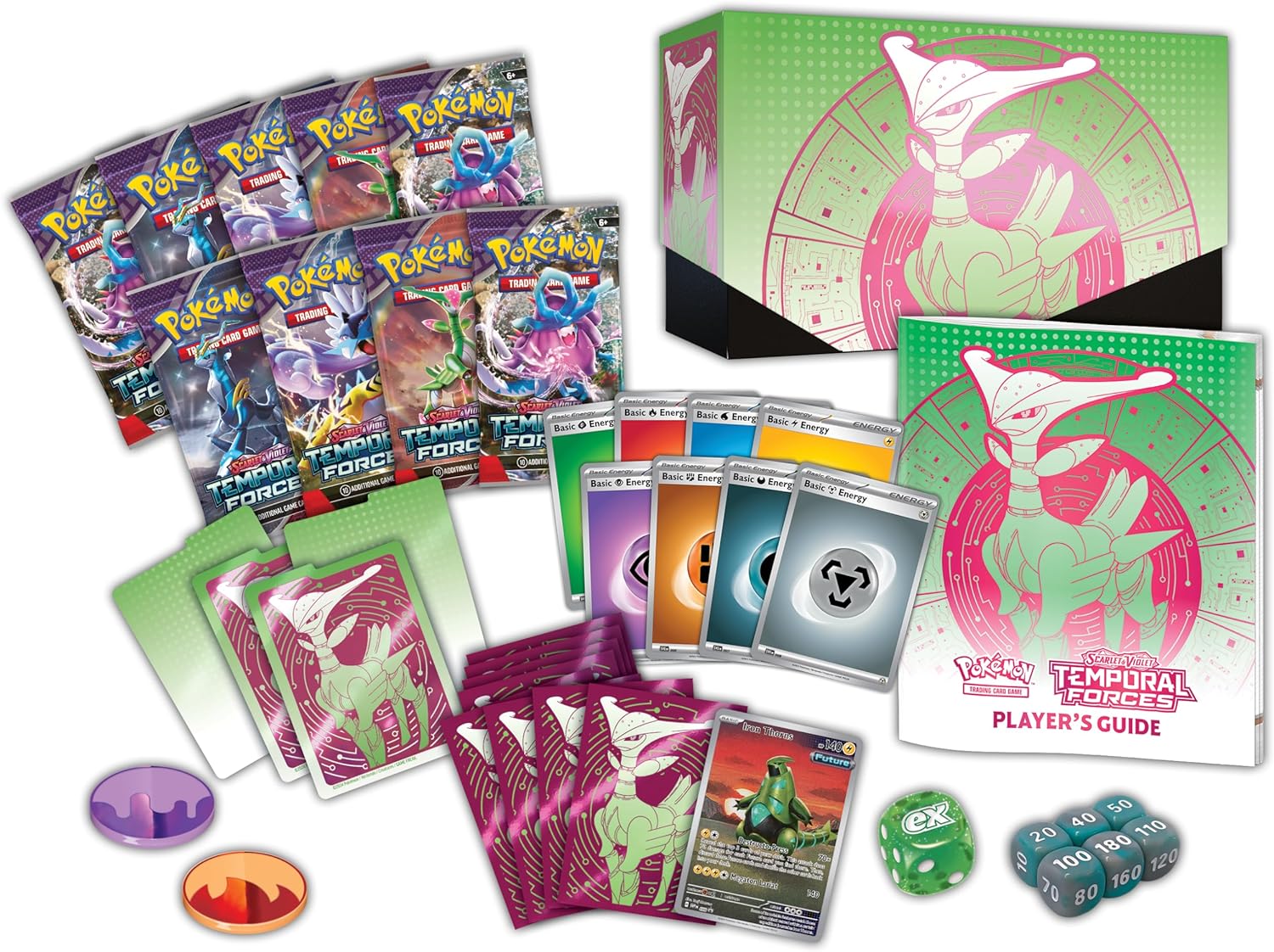 Pokemon TCG Scarlet & Violet-Temporal Forces Elite Trainer Box (Iron Leaves)