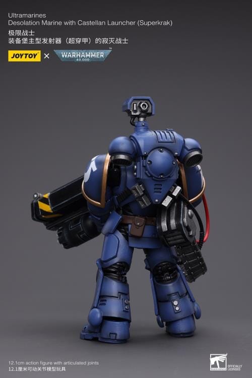 Warhammer 40K Ultramarines Desolation Marine with Castellan Launcher (Superkrak) 1/18 Scale Figure