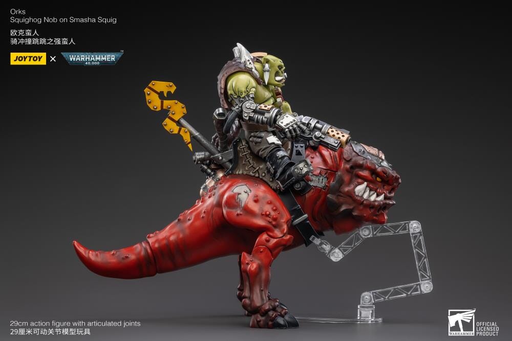 Warhammer 40K Orks Squighog Nob On Smasha Squig 1/18 Scale Figure Set