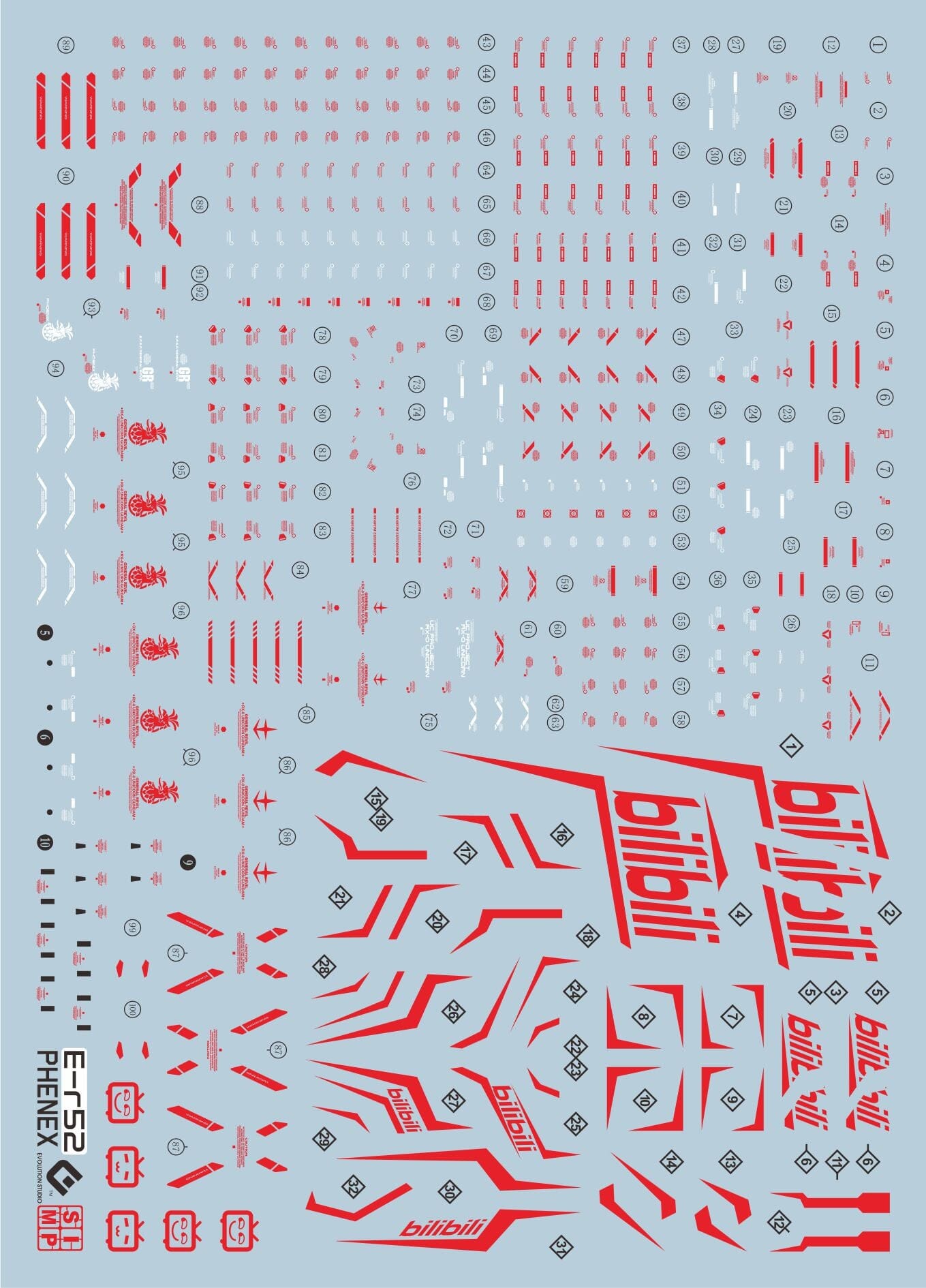 C42 RG 1/144 Phenex Red Decal Sheet