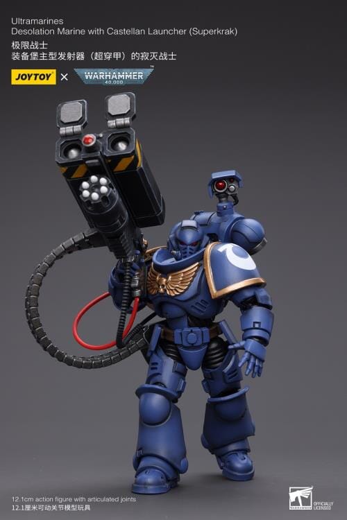 Warhammer 40K Ultramarines Desolation Marine with Castellan Launcher (Superkrak) 1/18 Scale Figure