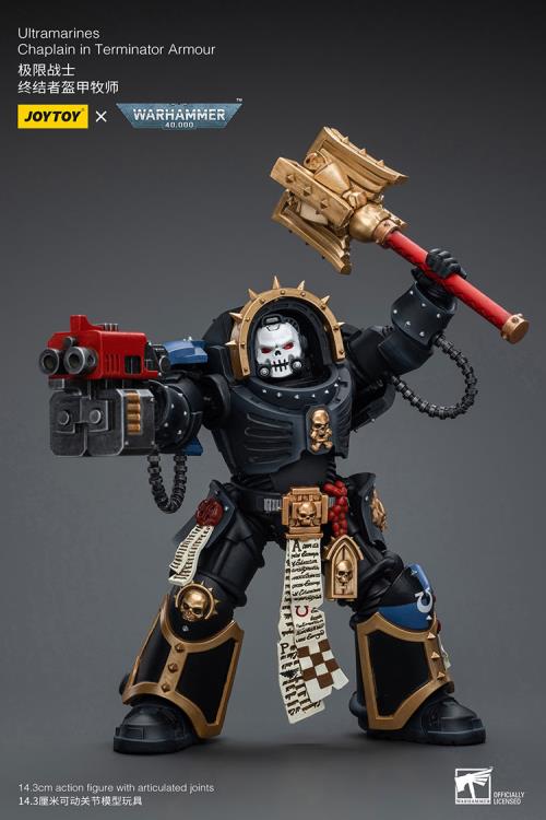 Warhammer 40K Ultramarines Chaplain in Terminator Armor 1/18 Scale Action Figure