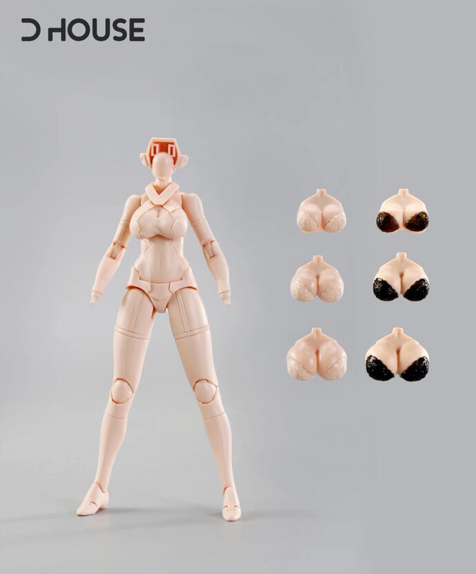 D House 1/12 Plain Figure Model Kit for Mecha Girl Yellow Skin Version