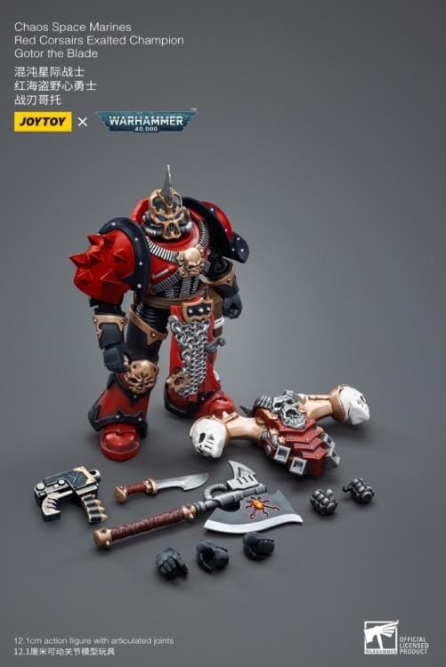 Warhammer 40K Chaos Space Marines Red Corsairs Exalted Champion Gotor the Blade 1/18 Scale Figure