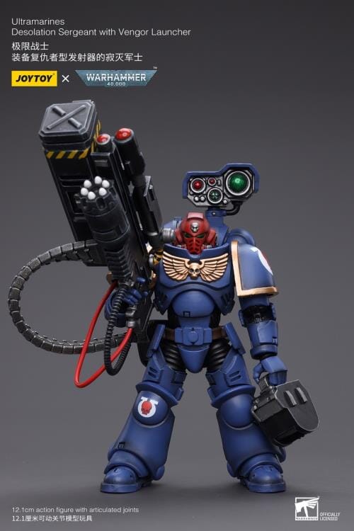 Warhammer 40K Ultramarines Desolation Sergeant with Vengor Launcher 1/18 Scale Figure