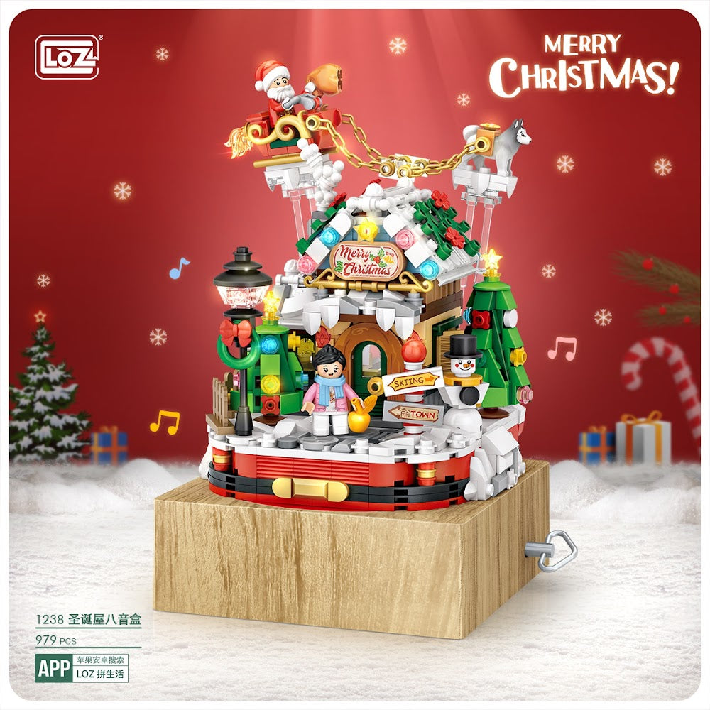 LOZ Music Box 1238 Christmas House