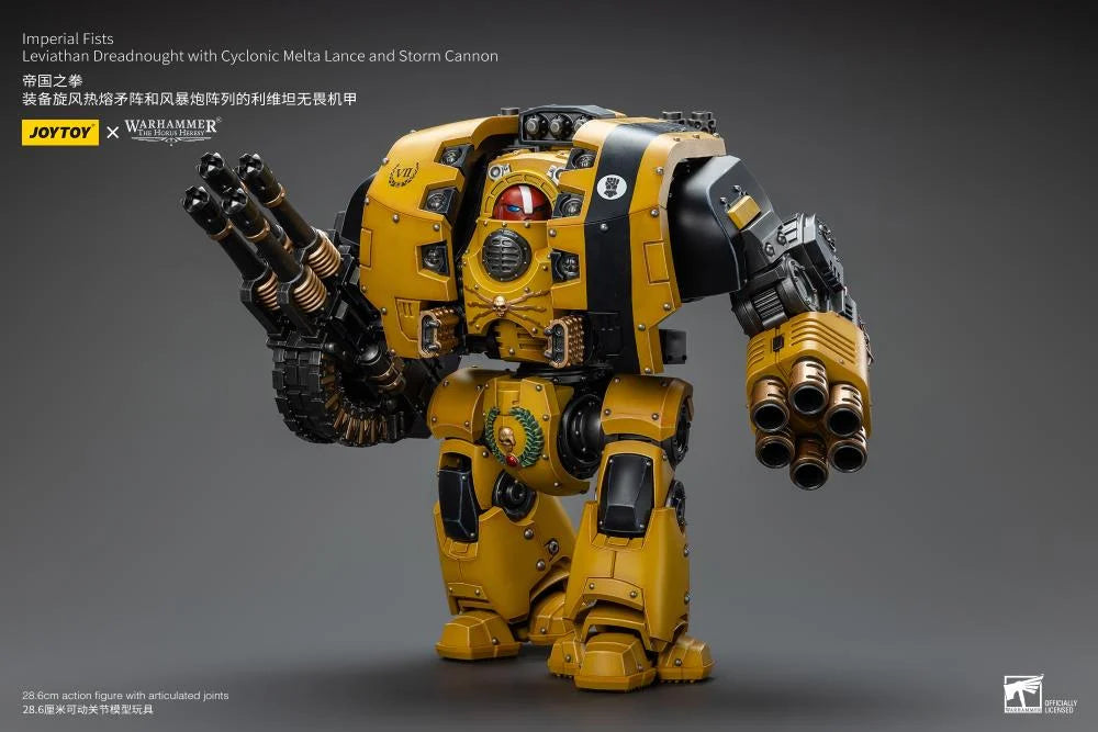 Warhammer 40K Imperial Fists Leviathan Dreadnought with Cyclonic Melta Lance and Storm Cannon 1/18 Scale Action Figure