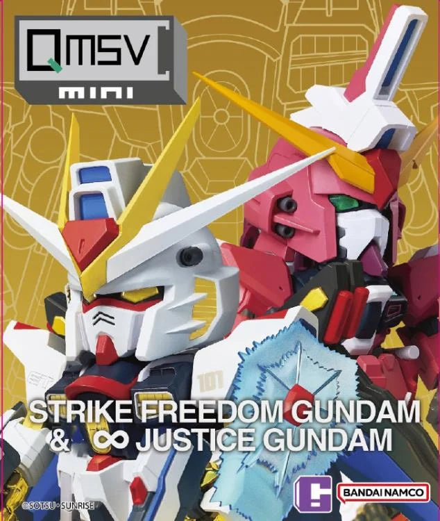 Mobile Suit Gundam SEED Freedom QMSV Mini Strike Freedom Gundam & Infinity Justice Gundam Box of 8 Random Figures