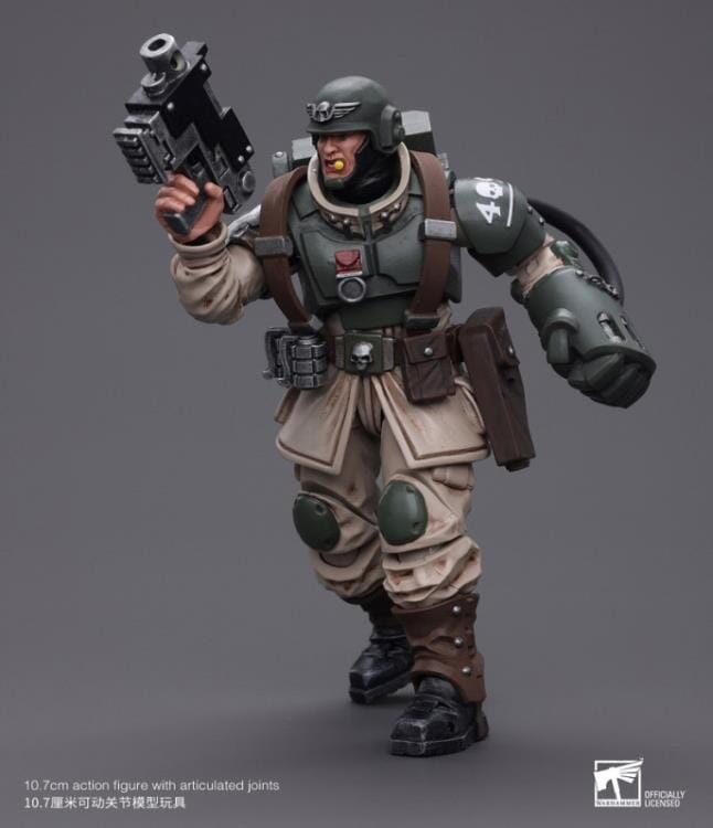 Warhammer 40k Astra Militarum Cadian Command Squad Veteran Sergeant with Power Fist 1/18 Scale Figure