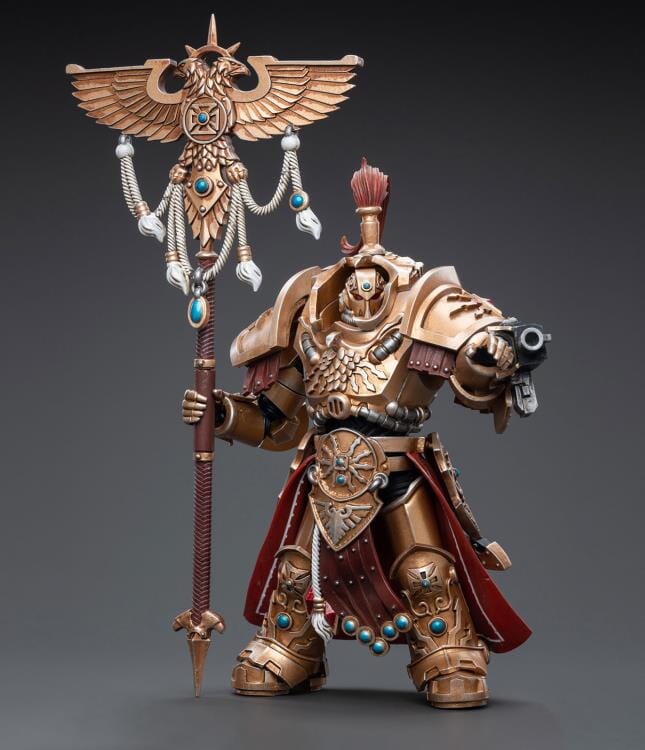 Warhammer 40K Adeptus Custodes Vexilus Praetor in Allarus Terminator Armor Phelam Tolguror 1/18 Scale Figure