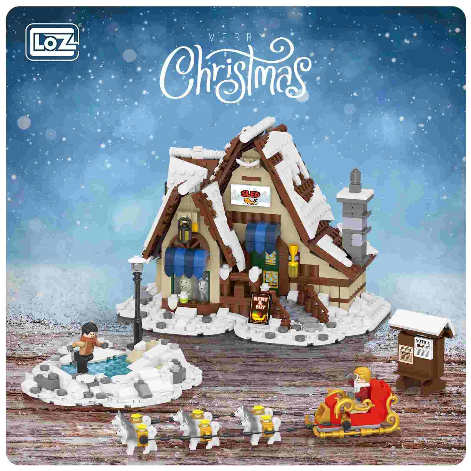 LOZ Winter Village 2196 Santa Claus Sled Shop