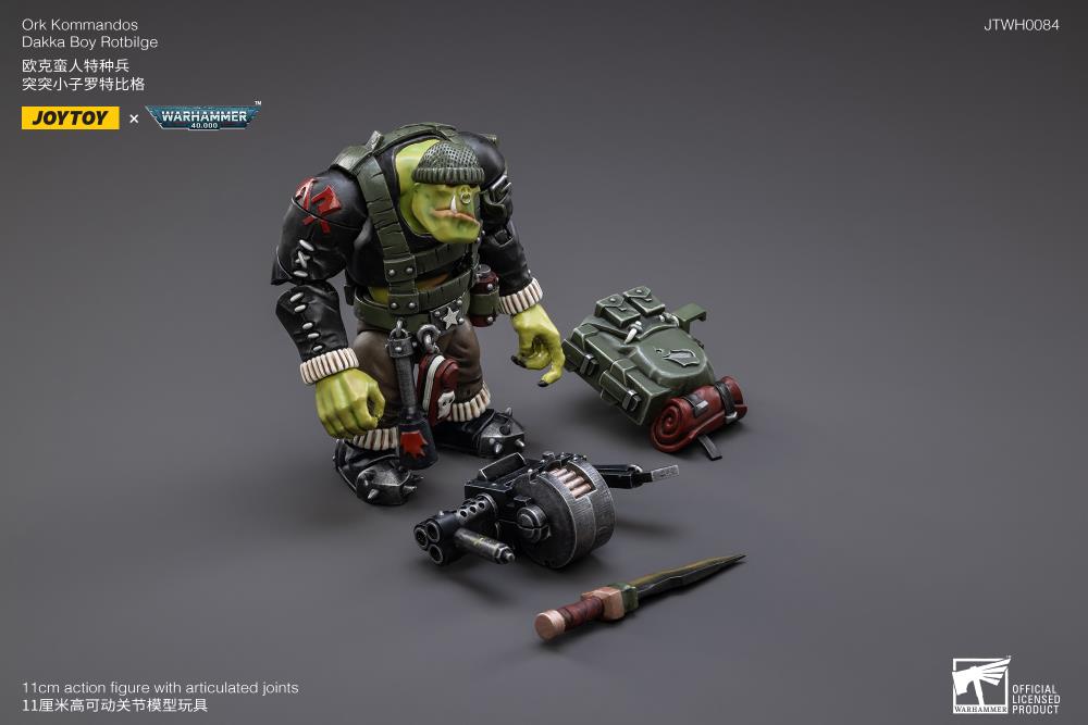 Warhammer 40K Ork Kommandos Dakka Boy Rotbilge 1/18 Scale Figure