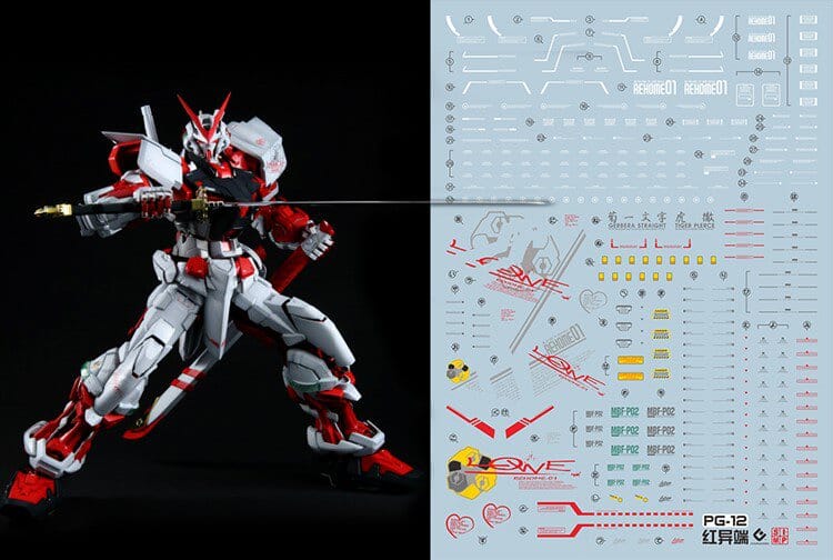 D30 PG Red Astray Gundam Water Slide Decal