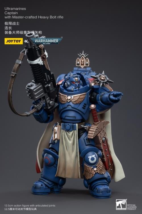 Warhammer 40K Ultramarines Captain with Master-Crafted Heavy Bolt Rifle 1/18 Scale Figure