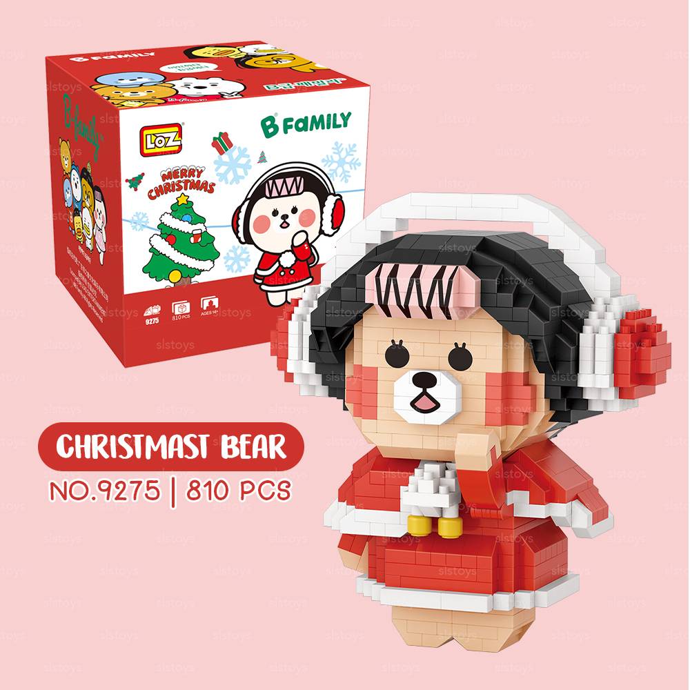 LOZ IDEAS Mini Block 9275 B family - Christmas Girl Bear Building Set