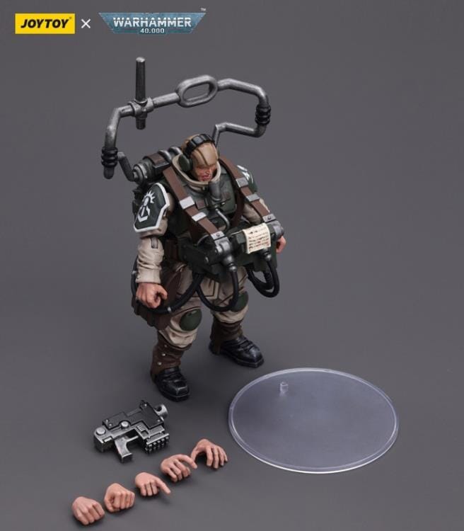 Warhammer 40k Astra Militarum Cadian Command Squad Veteran with Master Vox 1/18 Scale Figure