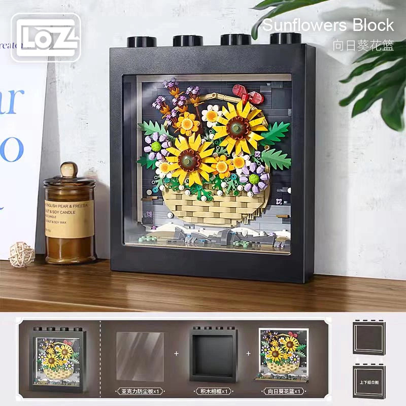 LOZ Mini Blocks 1905 Sunflower Basket Painting