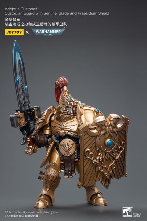 Warhammer 40K Adeptus Custodes Custodian Guard with Sentinel Blade and Praesidium Shield 1/18 Scale Figure