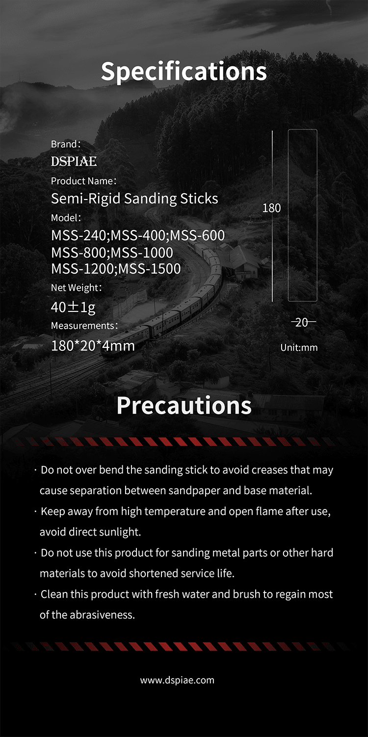 DSPIAE MSS Semi-Rigid Sanding Sticks