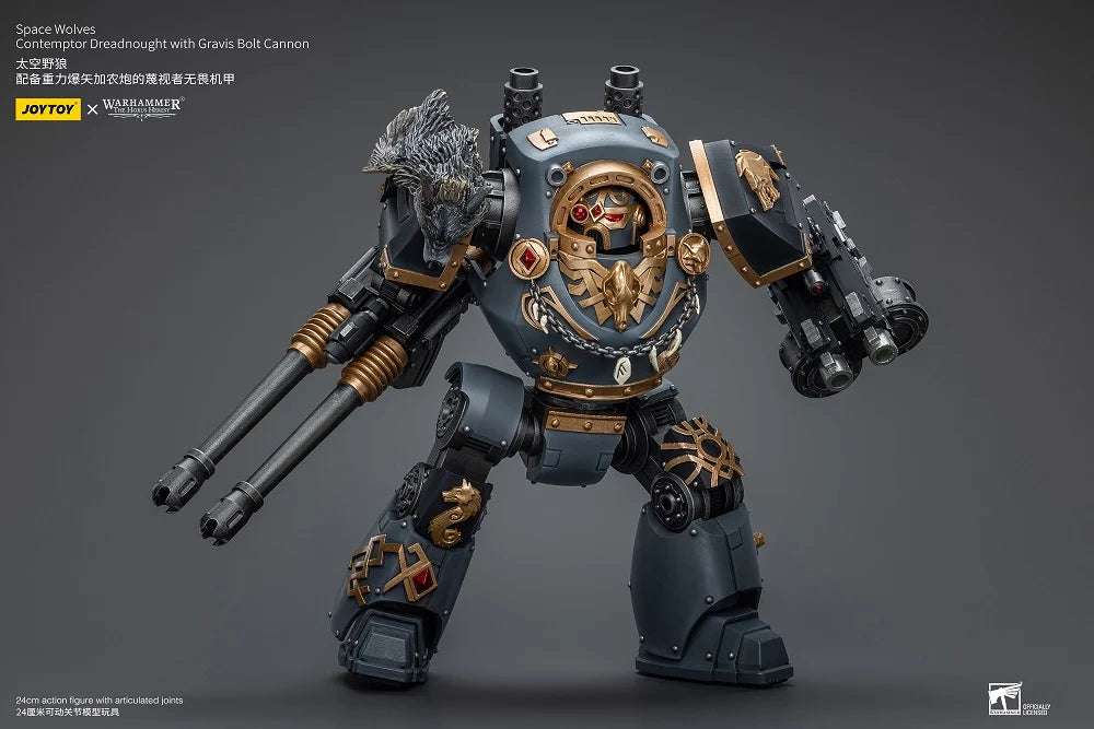 Warhammer 40K Space Wolves Contemptor Dreadnought with Gravis Bolt Cannon 1/18 Scale Action Figure