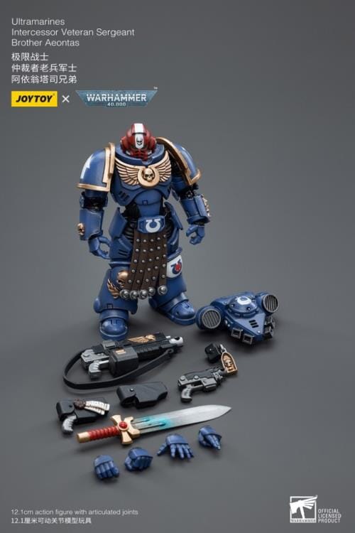 Warhammer 40k Ultramarines Intercessor Veteran Sergeant Brother Aeontas 1/18 Scale Figure