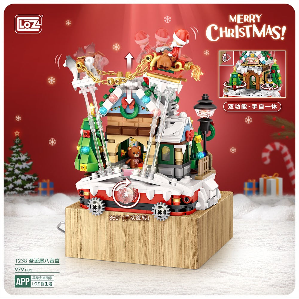 LOZ Music Box 1238 Christmas House