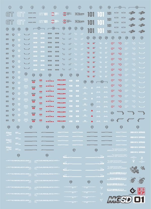 G01 MGSD Freedom Gundam Water Slide Decal