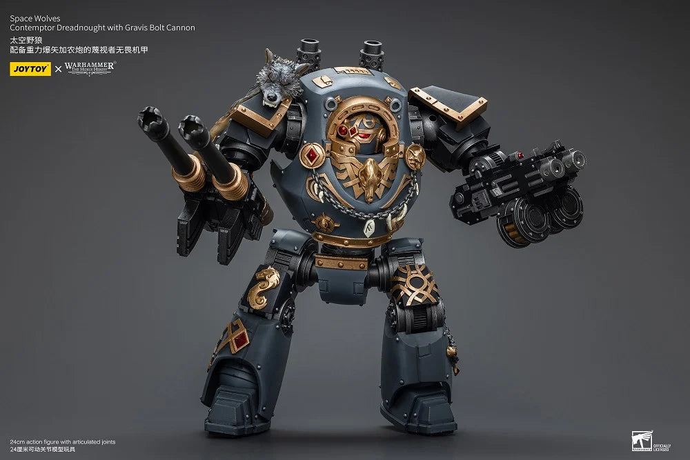 Warhammer 40K Space Wolves Contemptor Dreadnought with Gravis Bolt Cannon 1/18 Scale Action Figure