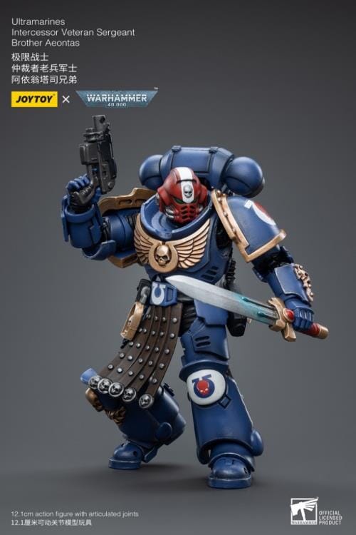 Warhammer 40k Ultramarines Intercessor Veteran Sergeant Brother Aeontas 1/18 Scale Figure