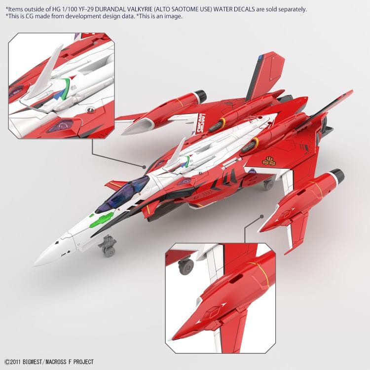 Macross Frontier HG YF-29 Durandal Valkyrie (Saotome Alto) Special Water Slide Decals Sheet