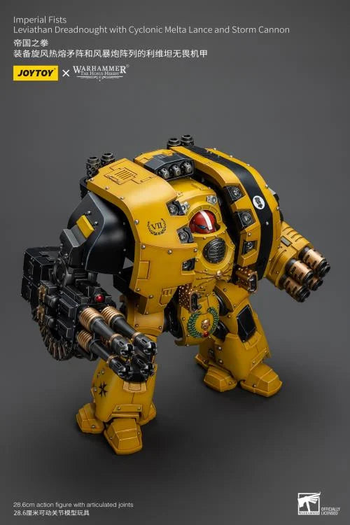 Warhammer 40K Imperial Fists Leviathan Dreadnought with Cyclonic Melta Lance and Storm Cannon 1/18 Scale Action Figure