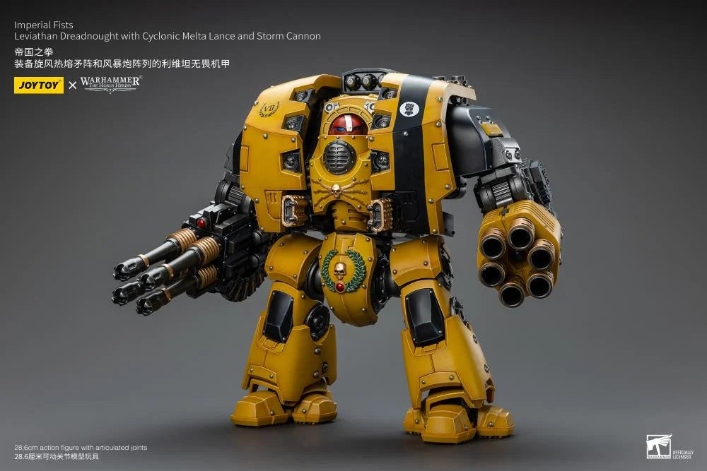 Warhammer 40K Imperial Fists Leviathan Dreadnought with Cyclonic Melta Lance and Storm Cannon 1/18 Scale Action Figure