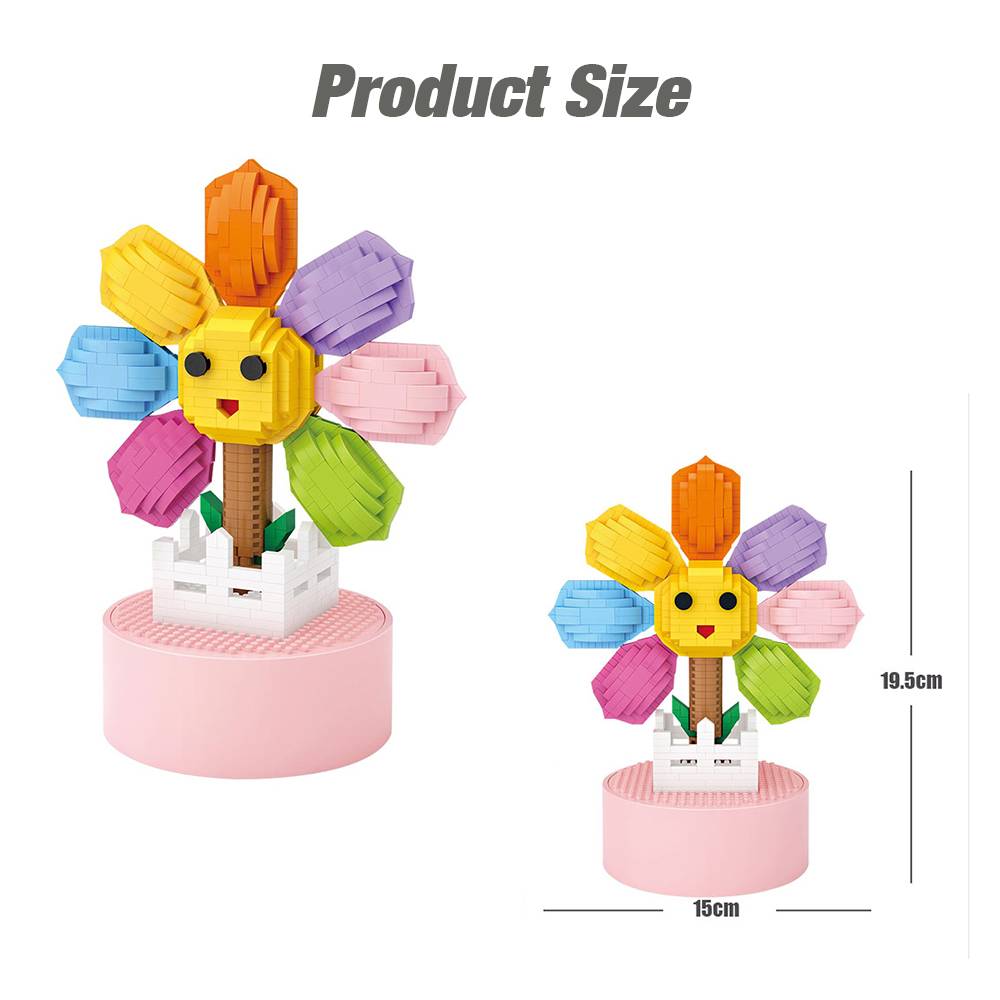 LOZ IDEAS Mini Block 9854 Sunflower (wind up music box)