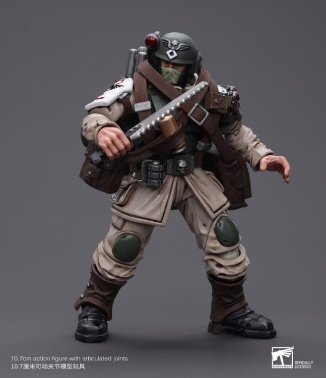 Warhammer 40k Astra Militarum Cadian Command Squad Veteran with Medi-pack 1/18 Scale Figure