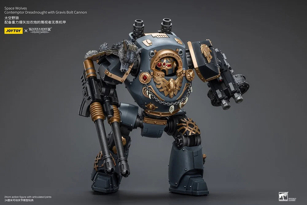 Warhammer 40K Space Wolves Contemptor Dreadnought with Gravis Bolt Cannon 1/18 Scale Action Figure