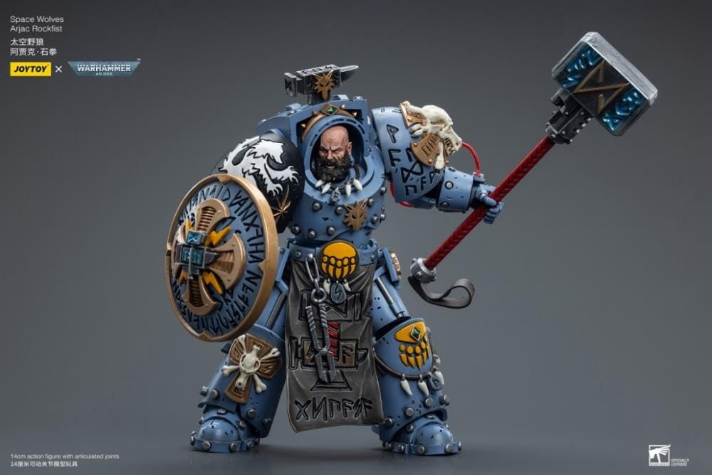 Warhammer 40K Space Wolves Arjac Rockfist 1/18 Scale Figure