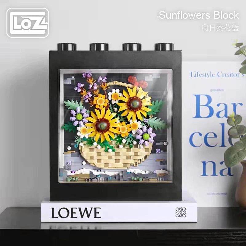 LOZ Mini Blocks 1905 Sunflower Basket Painting