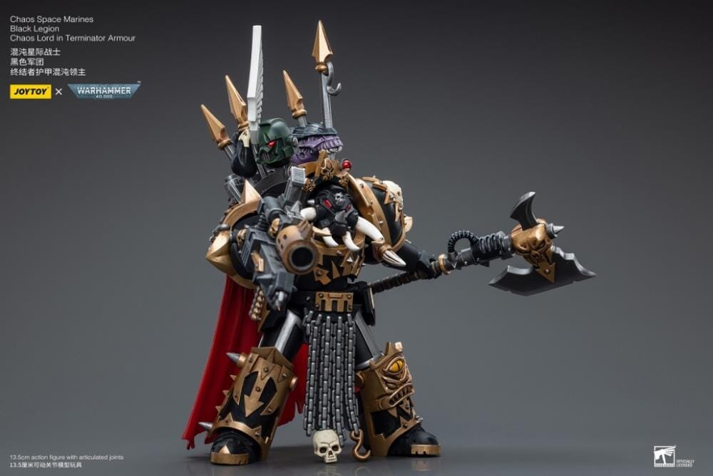 Warhammer 40K Chaos Space Marines Black Legion Chaos Lord in Terminator Armor 1/18 Scale Figure