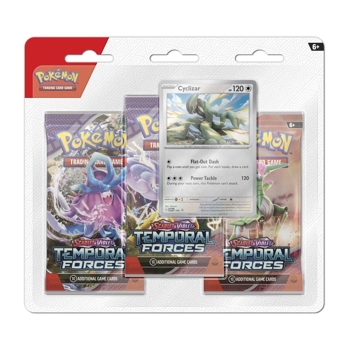 Pokemon TCG Scarlet & Violet-Temporal Forces 3 Booster Packs & Cyclizar Promo Card